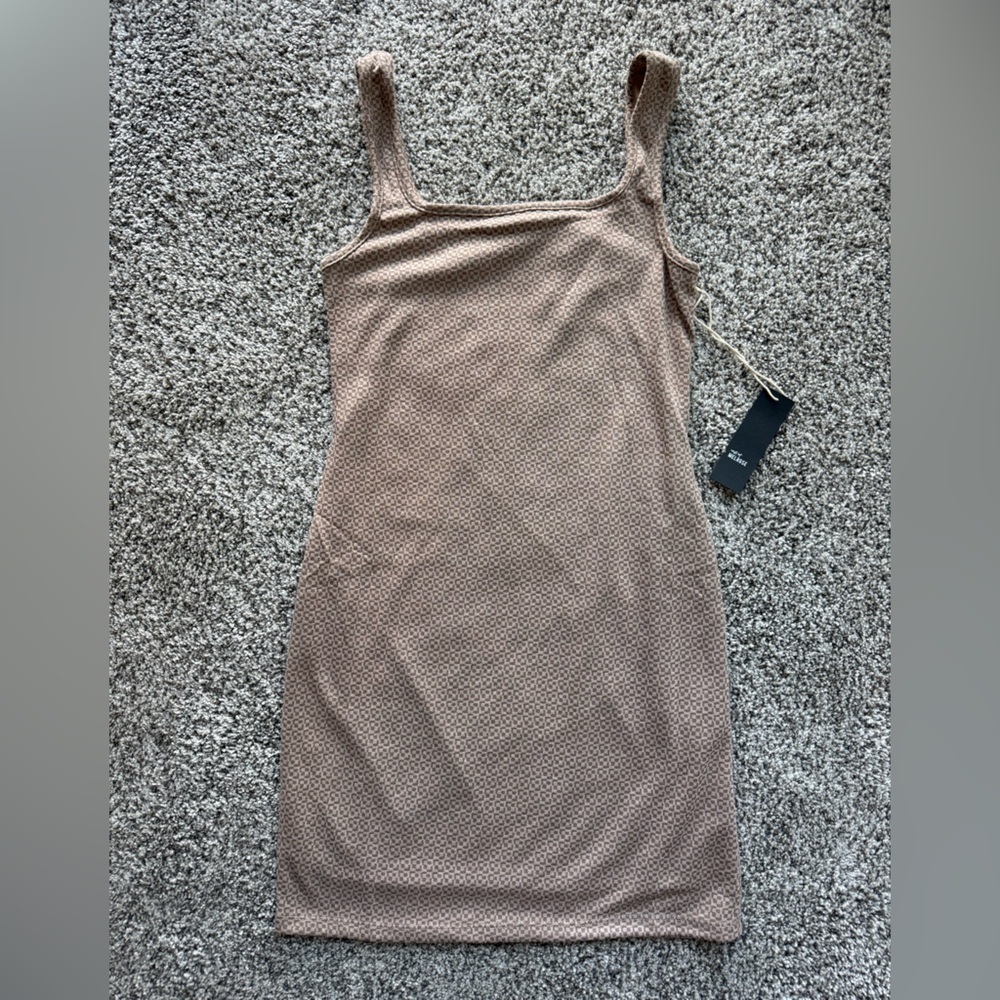 WEST OF MELROSE Tank Dress Womens Sz XS Tan Multi print lined minidress NWT - Picture 7 of 12